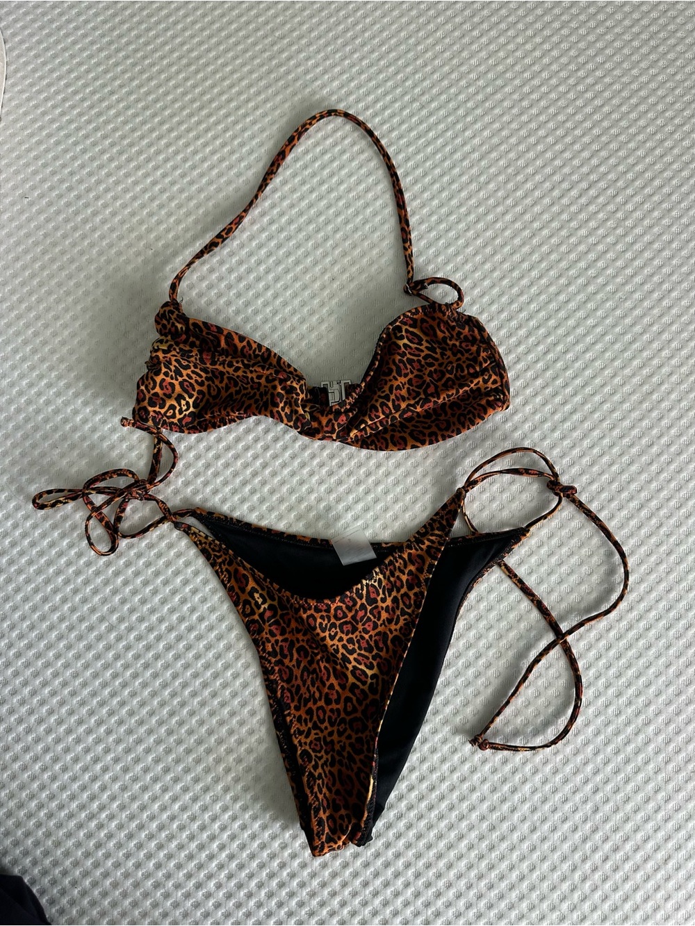 Bright swimwear leopard cheetah print bikini set